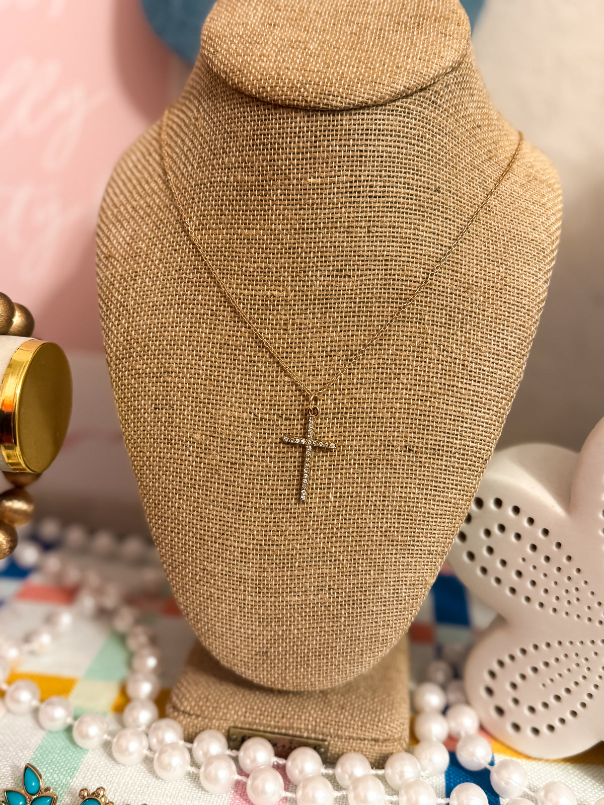 Crystal Cross Pendant Necklace