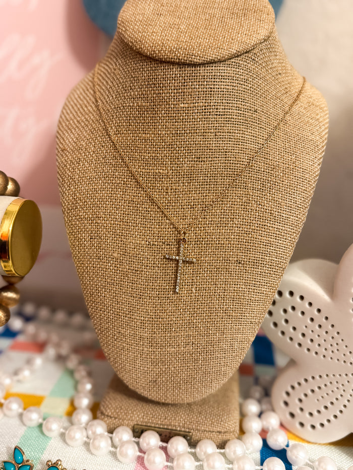 Crystal Cross Pendant Necklace