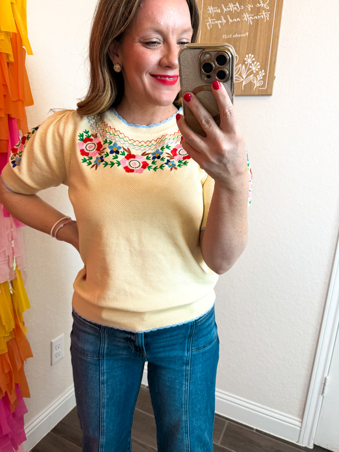 Garden Party Embroidered Sweater