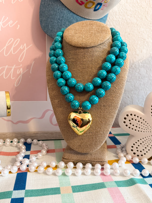 You Have my Heart Turquoise Necklace