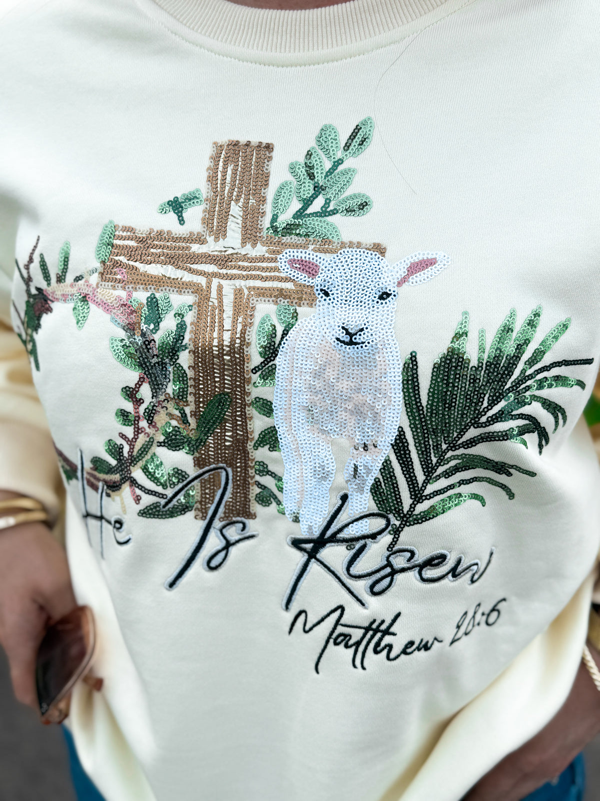 He Is Risen Easter Pullover