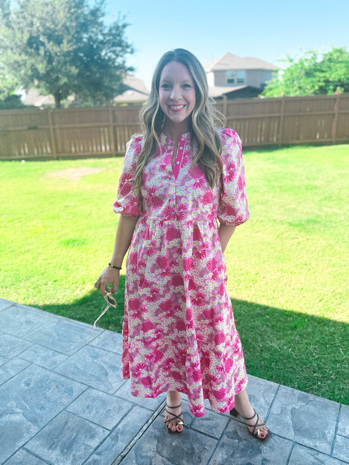 Riley Dress in Daisy Chain Pink