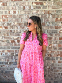 Ivy Dress in Rosette Charm Pink by Mary Square