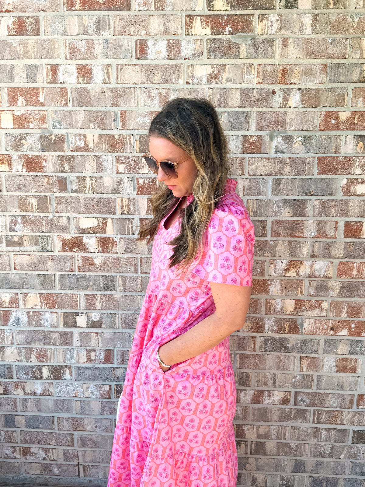 Ivy Dress in Rosette Charm Pink by Mary Square