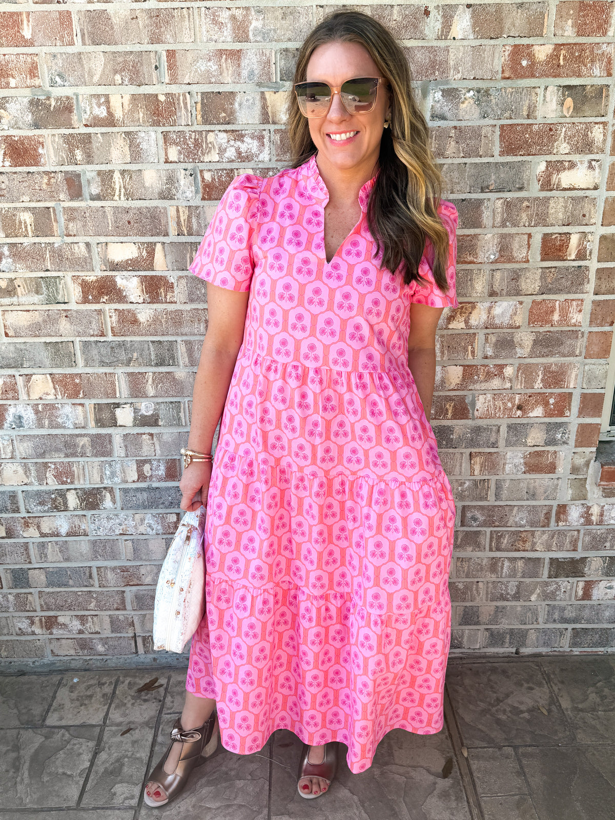 Ivy Dress in Rosette Charm Pink by Mary Square