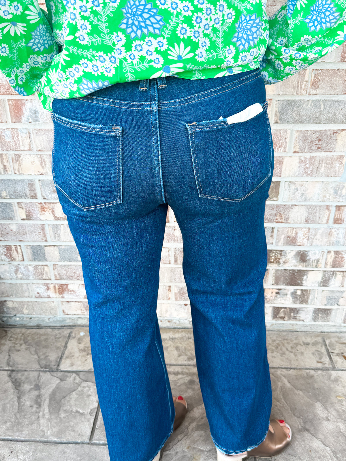 Tummy Control Cropped Wide Leg Jeans by Risen