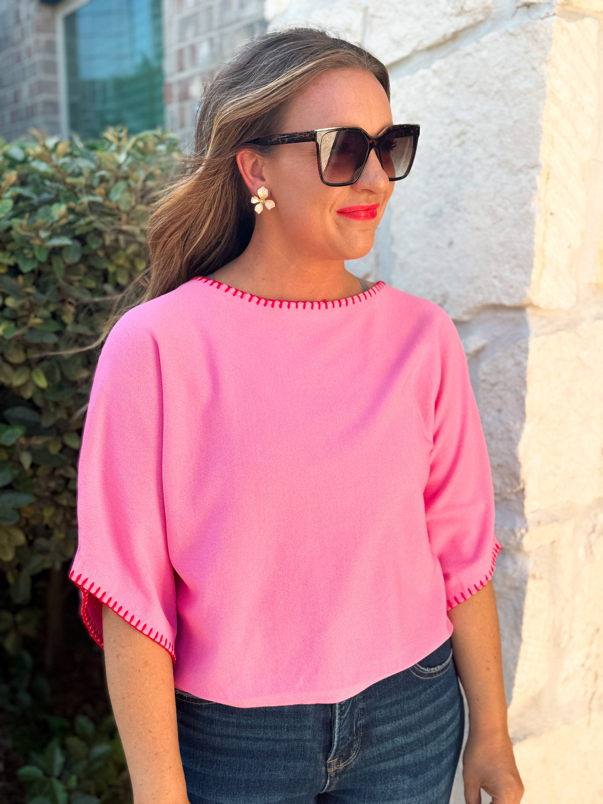 Pop of Color Pullover in Pink