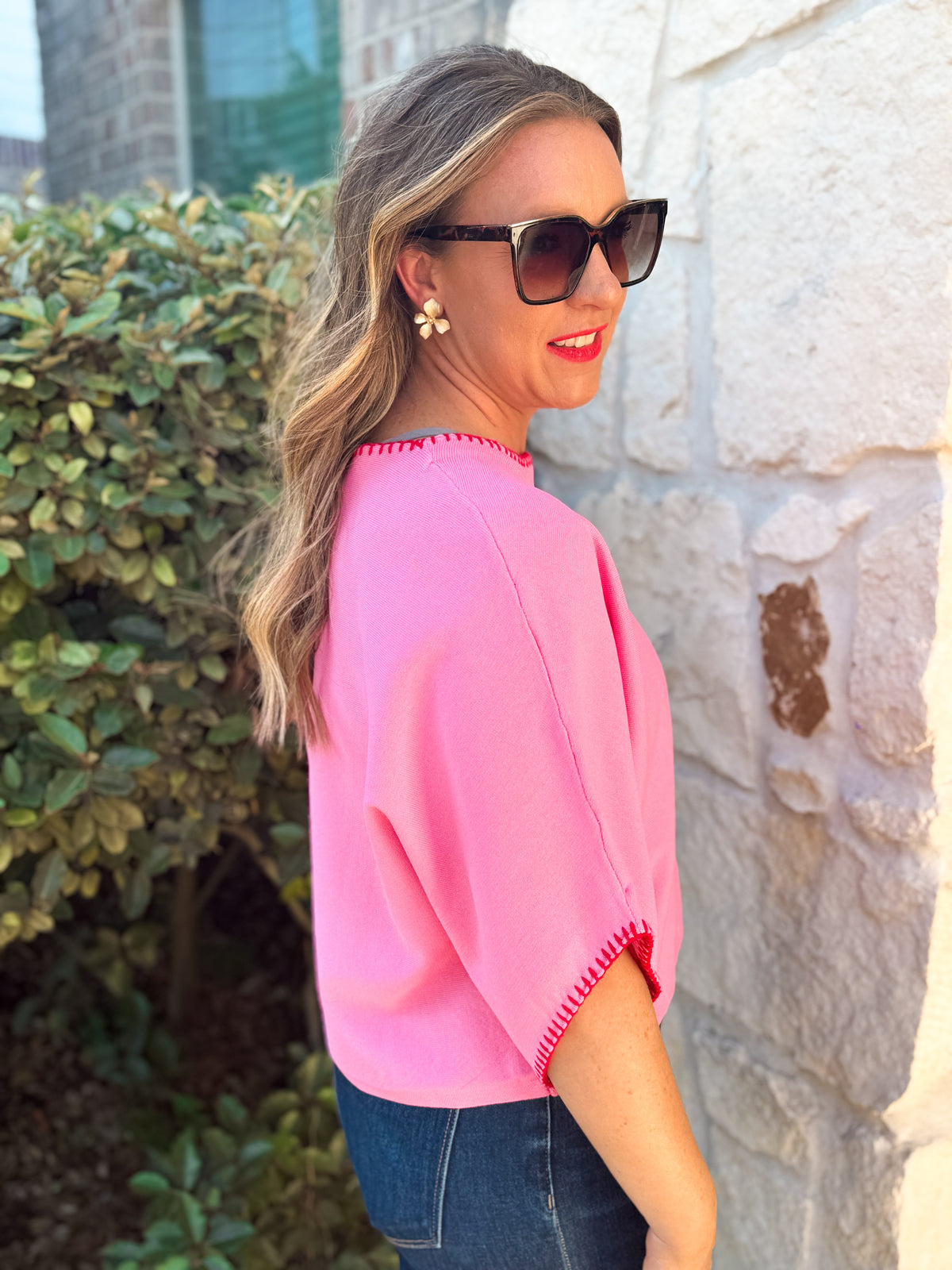 Pop of Color Pullover in Pink