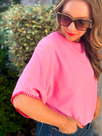 Pop of Color Pullover in Pink