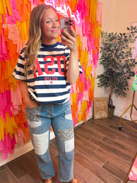 USA Striped Cotton Graphic Tee