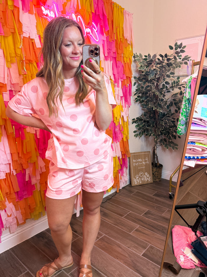 Oopsie Daisy Pink Polka Dot Set