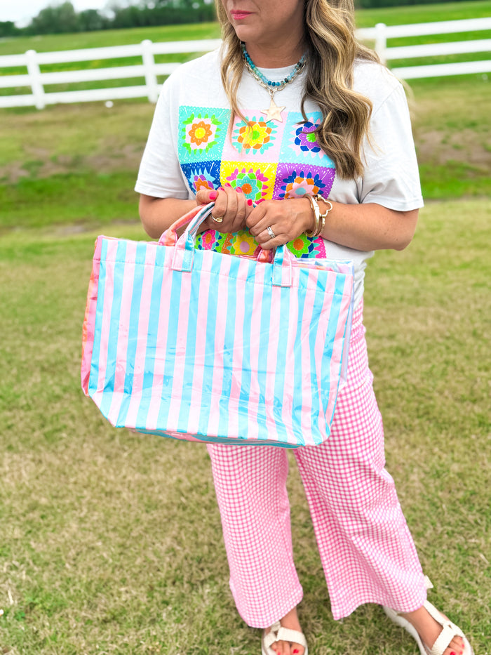 Mermaid Hour Stripe Tote