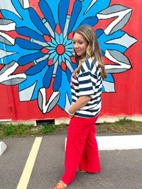 USA Striped Cotton Graphic Tee