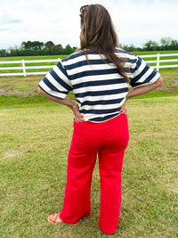 USA Striped Cotton Graphic Tee