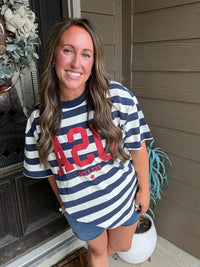 USA Striped Cotton Graphic Tee