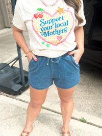 Blue Clear Sky Denim-Lookalike Shorts