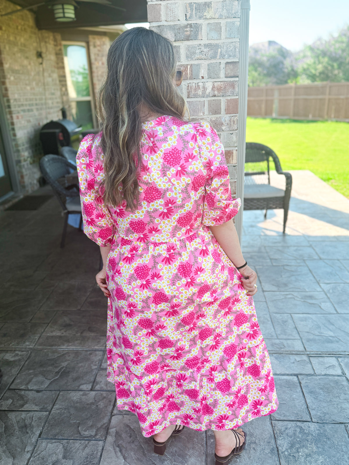 Riley Dress in Daisy Chain Pink