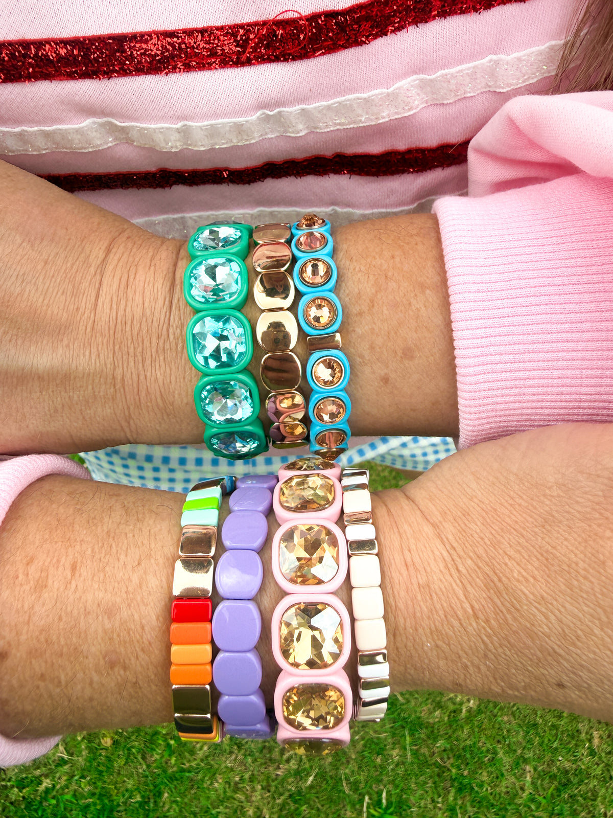 Ice Crystal Bracelets in Emerald