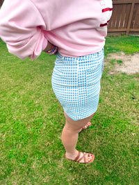 Sweet Tea Picnic Gingham Shorts in Blue