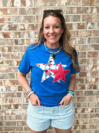Patchwork Star Patriotic Tee