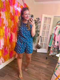 Spot On Dusty Blue Polka Dot Shorts