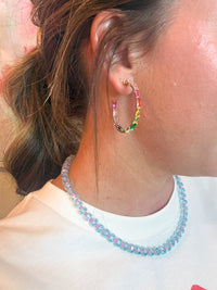 Gigi Beaded Necklace - Aqua & Pink