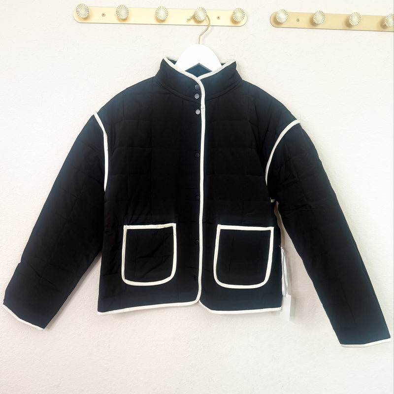 Onyx Black Quilted Puffer Jacket