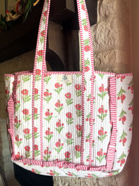 Magnolia Rose Ruffle Tote