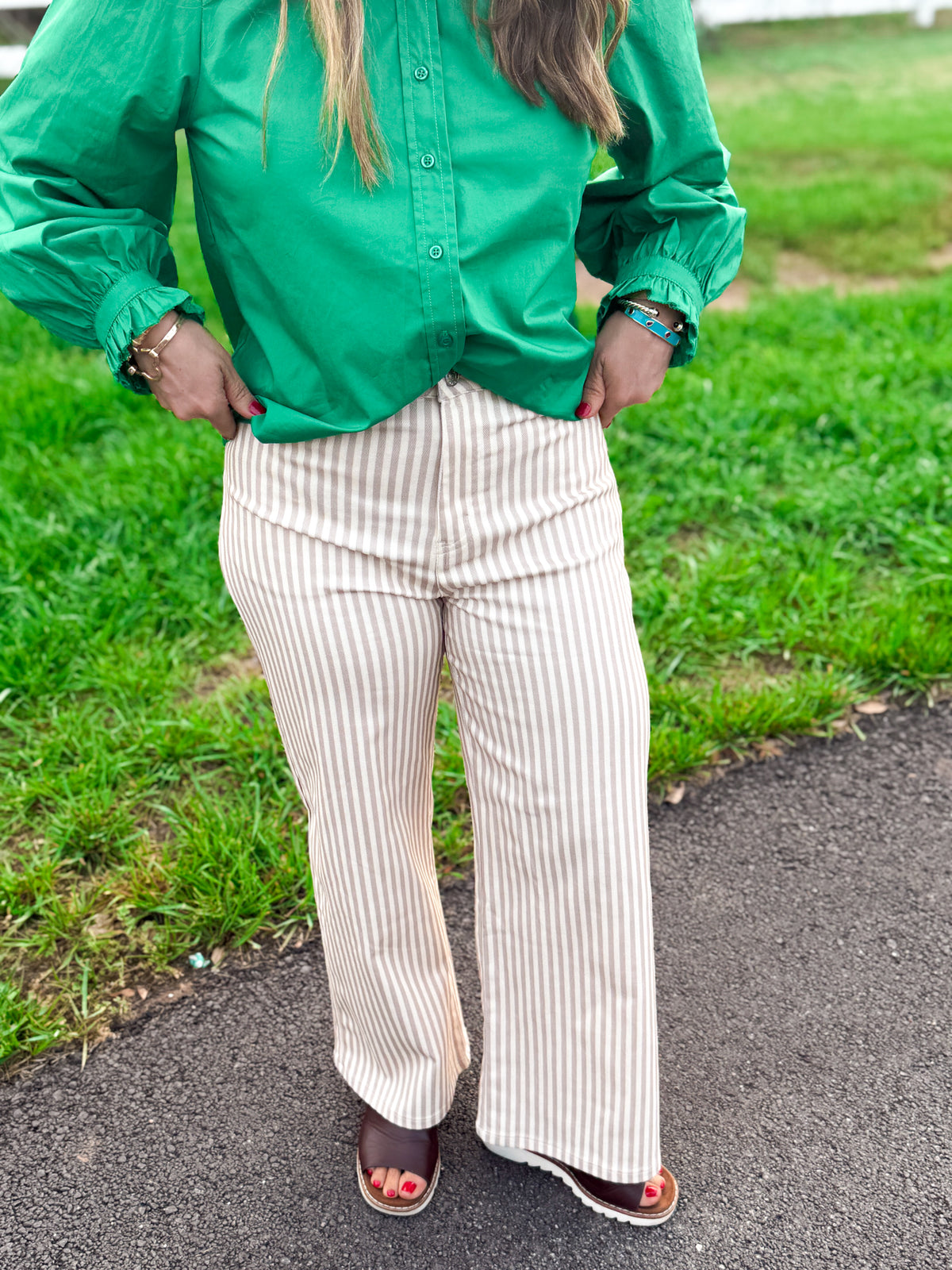 Tan Stripe Pants by Entro