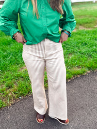 Tan Stripe Pants by Entro