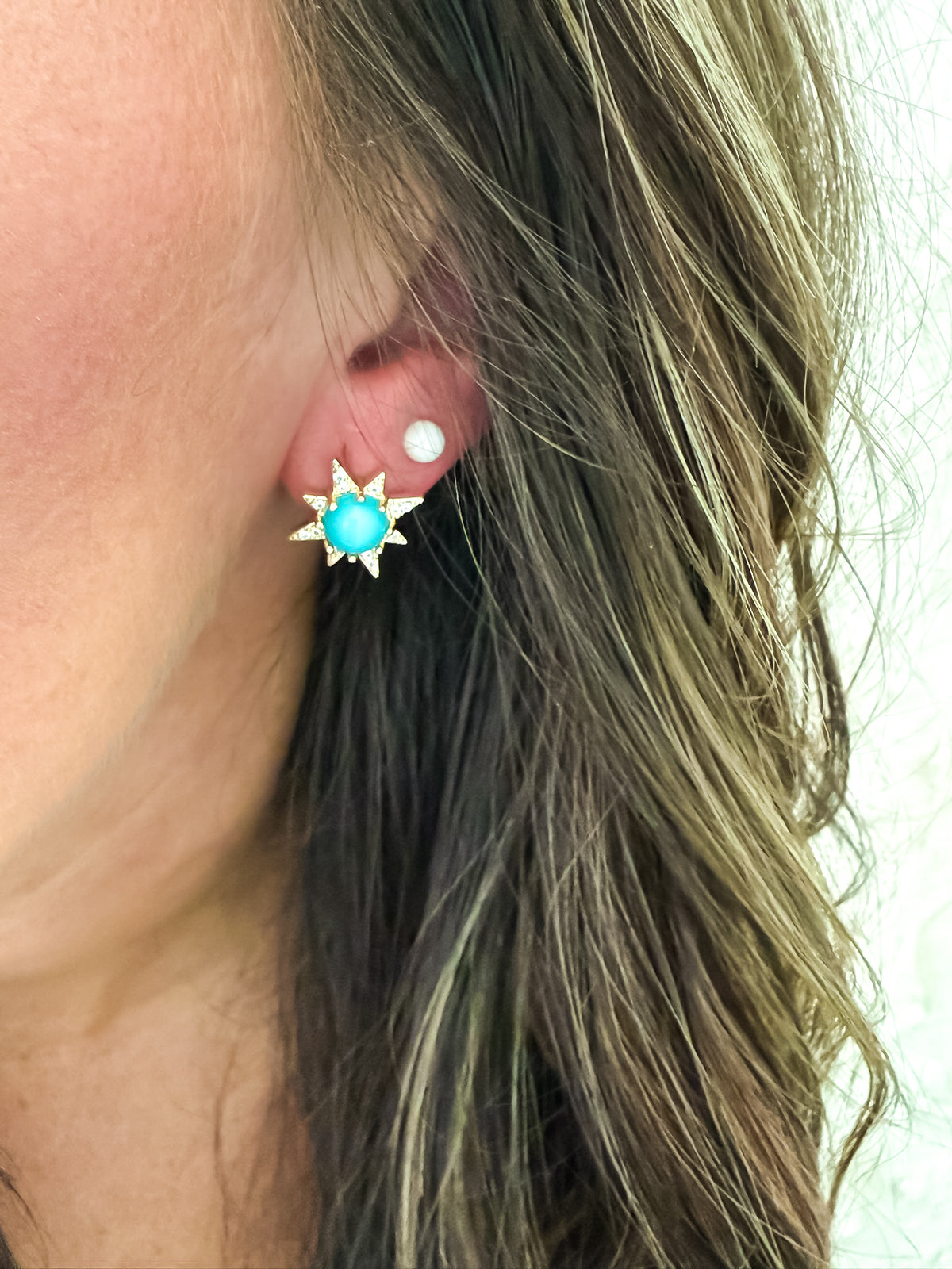 Triple Studs in Turquoise