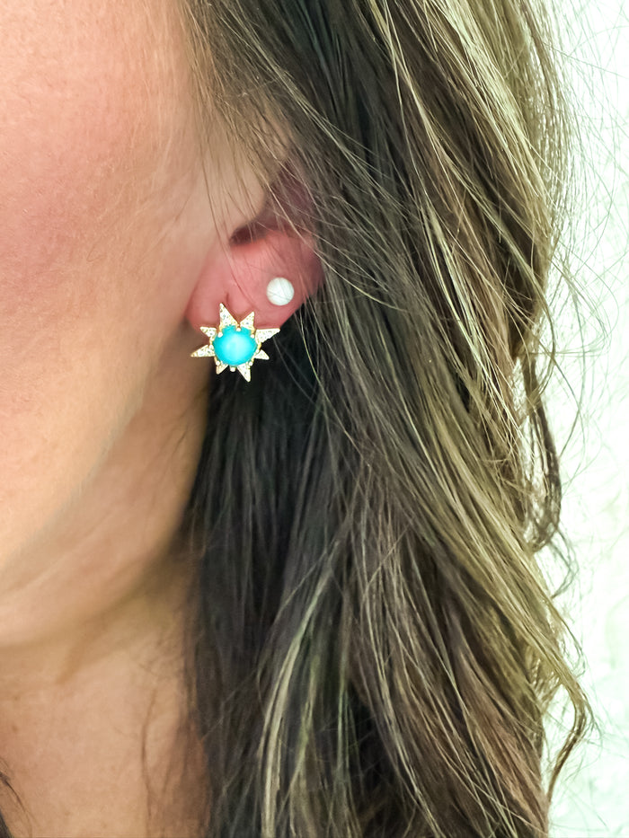 Triple Studs in Turquoise