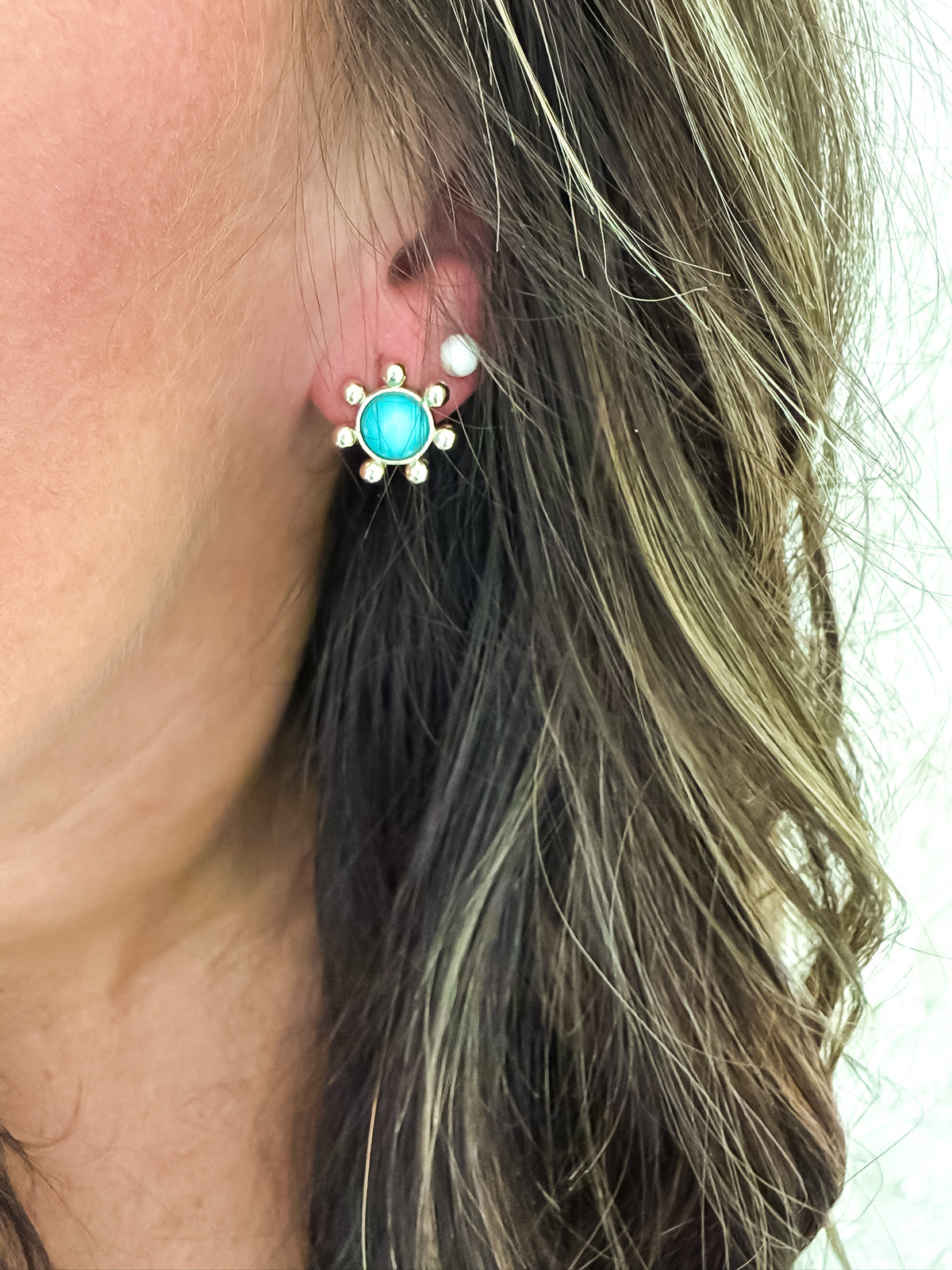 Triple Studs in Turquoise