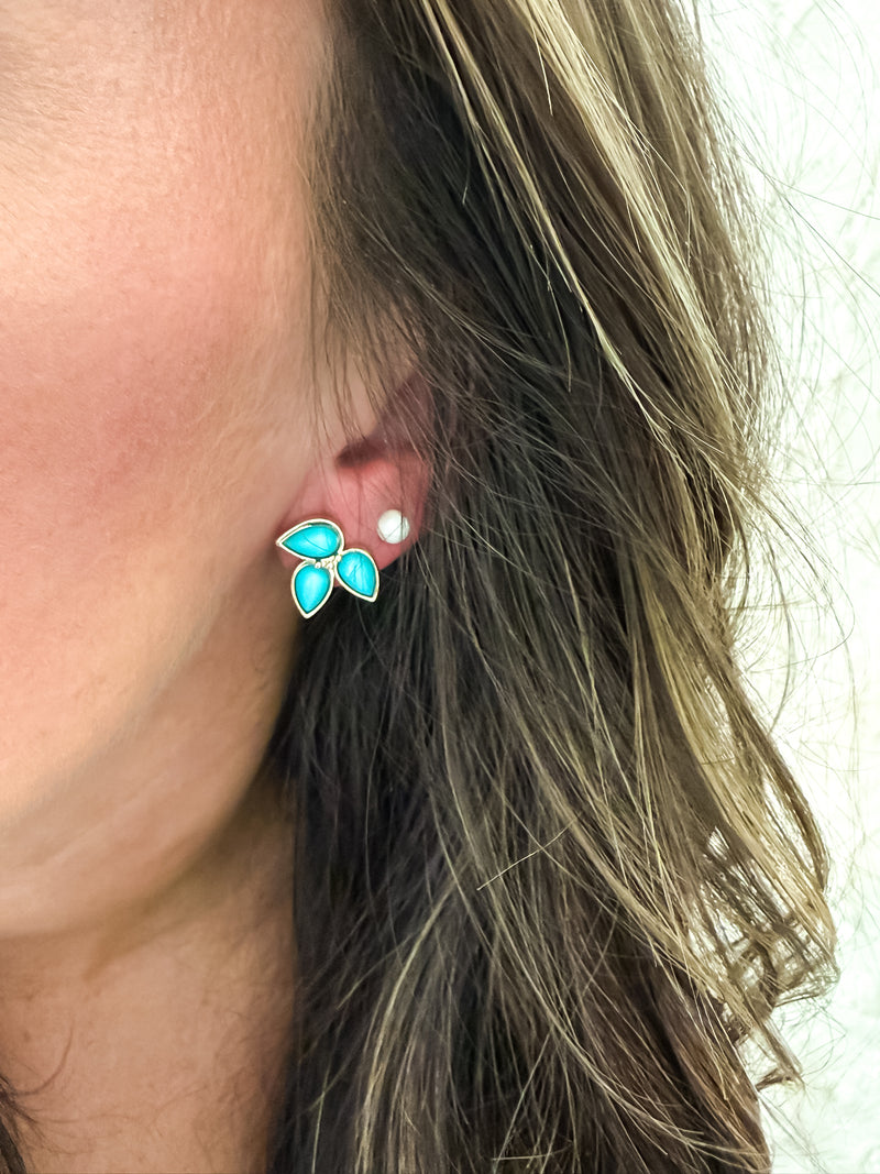 Triple Studs in Turquoise