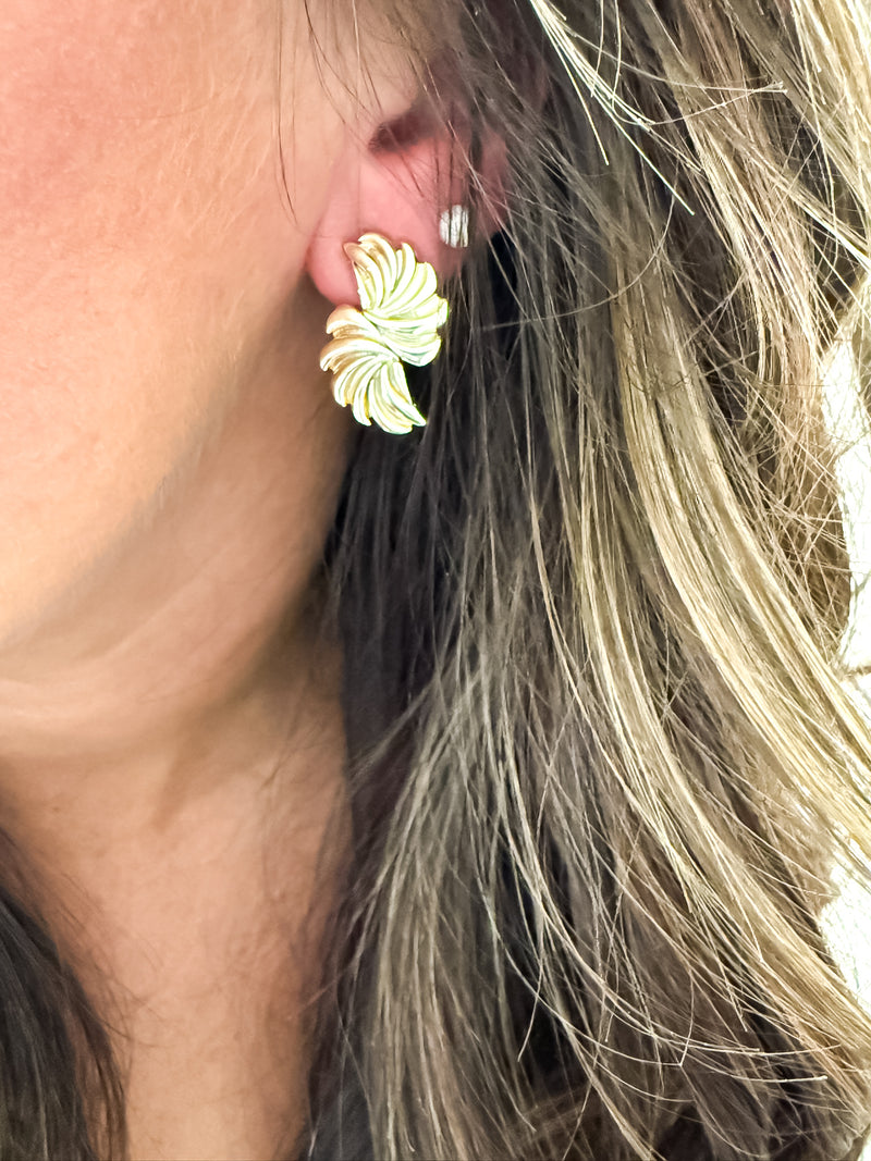 Pinwheel Earrings in Gold & Silver