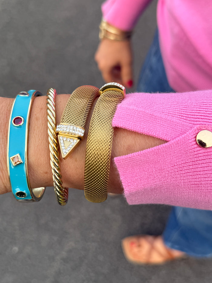 Blue Beaded Artisan Bangle