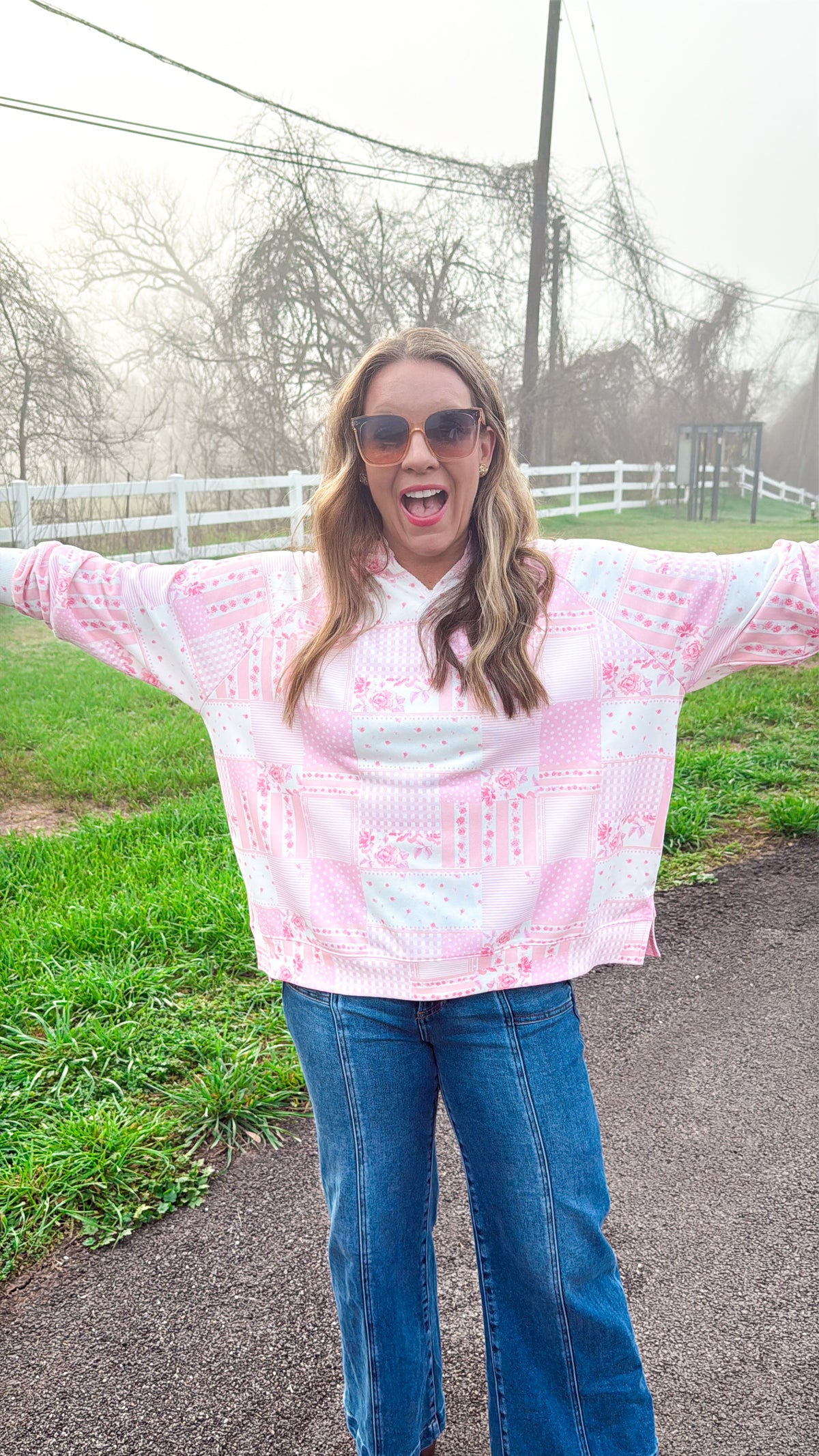 Everyday Pink Patchwork Pullover