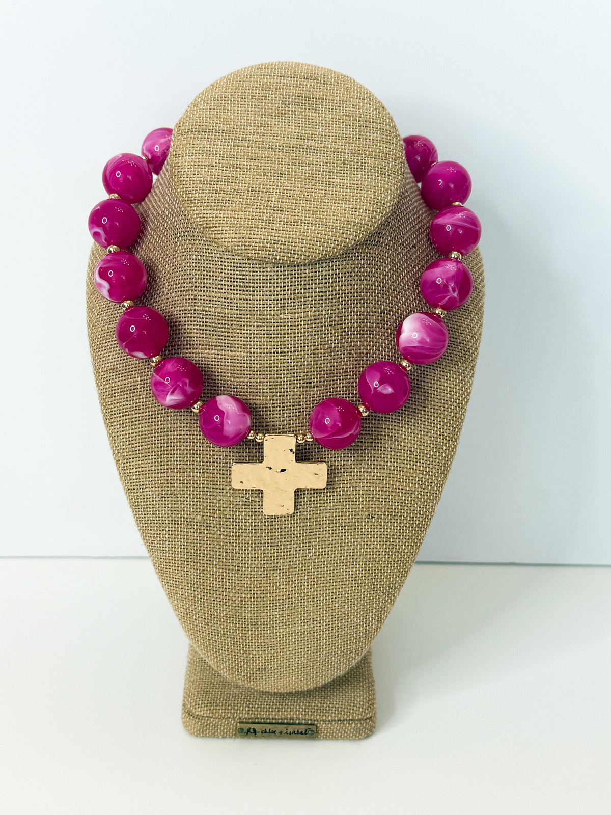 The Magnolia Necklace in Magenta Pink