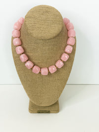 The Blossom Beaded Necklace in Blush Pink