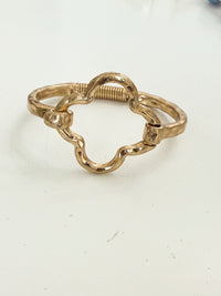 The Hammered Gold Clover Cuff