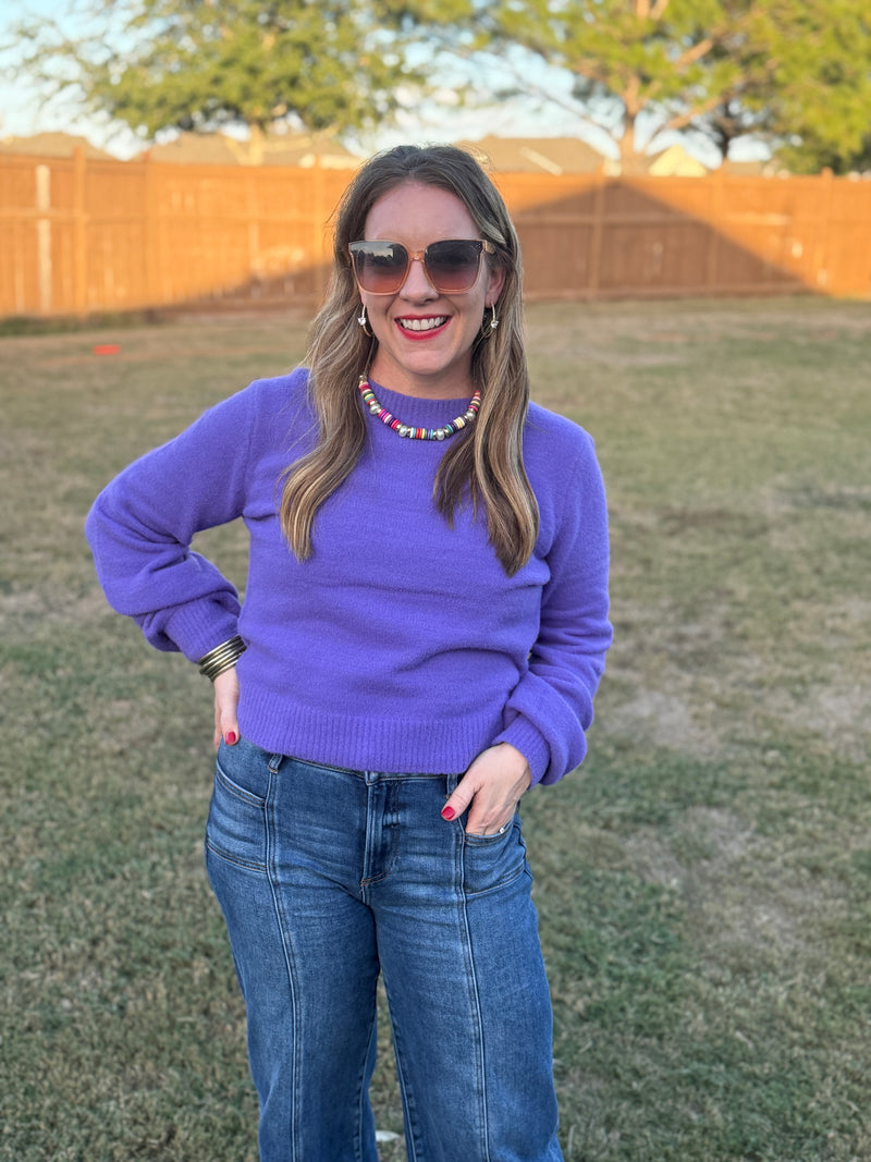 Lavender Kiss Cropped Sweater