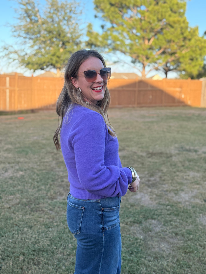 Lavender Kiss Cropped Sweater