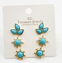 Triple Studs in Turquoise