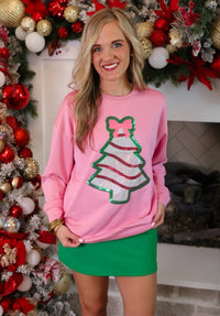 Foil Bow Christmas Treat Luxe Pullover