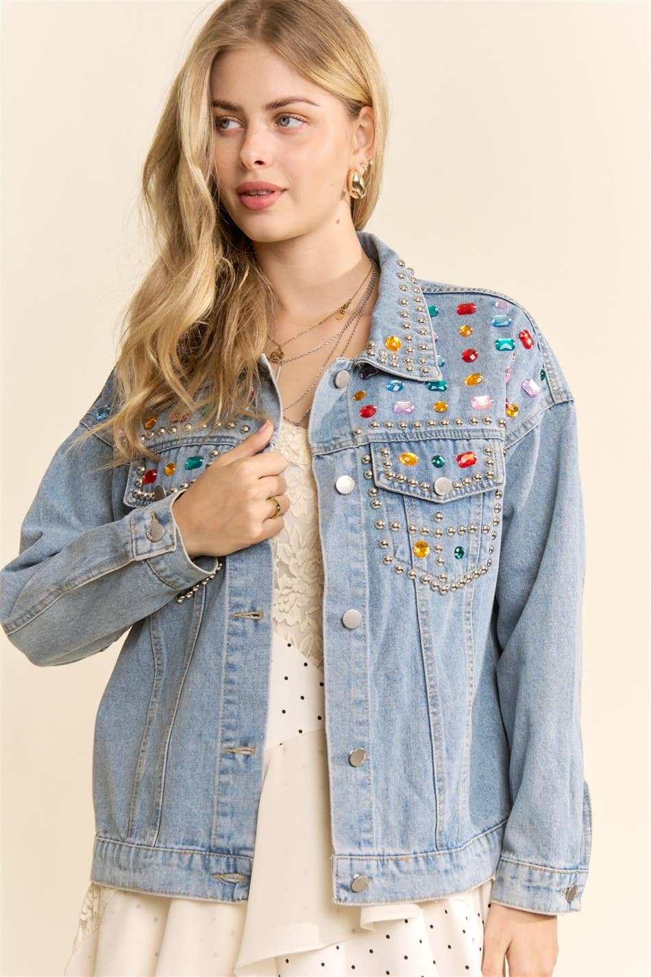 Sparkle & Shine Gemstone Denim Jacket