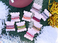 Team Spirit 3-Piece Bracelet Set: Burnt Orange + White