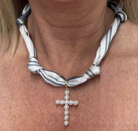 Pearl Whispers Knotted Scarf Necklace - EmClaire Lane