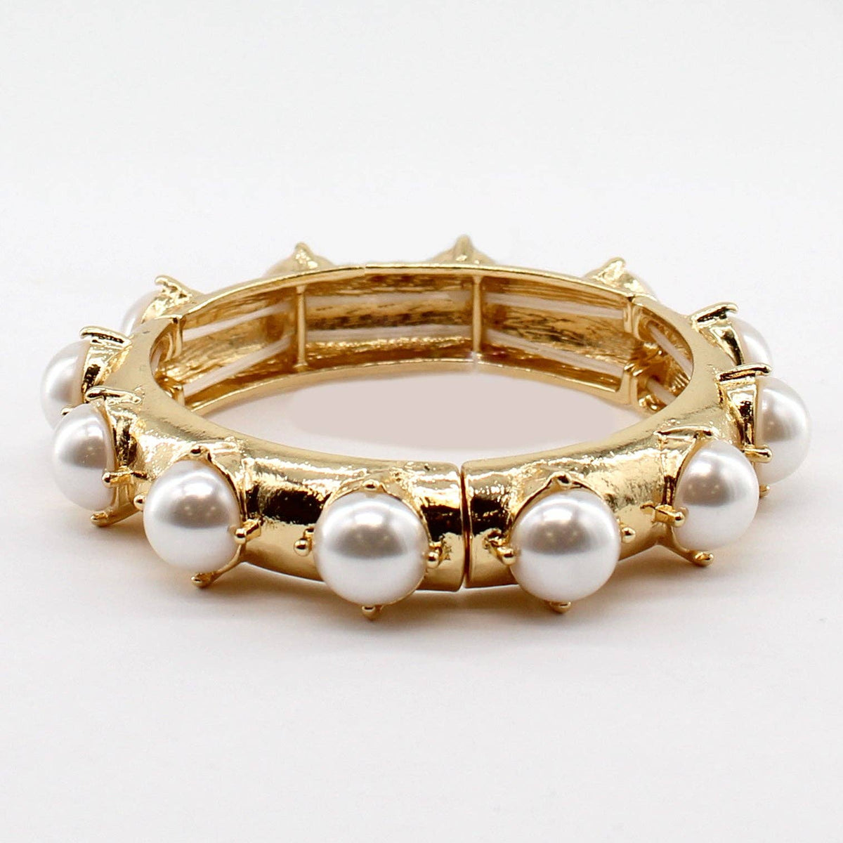 Golden Glow Pearl Stretch Bracelet