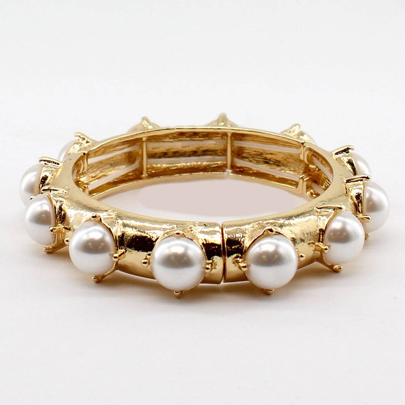 Golden Glow Pearl Stretch Bracelet