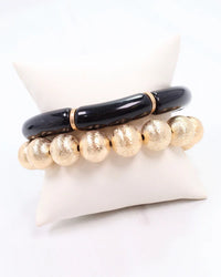 Gold & Black Sally Bracelet Set